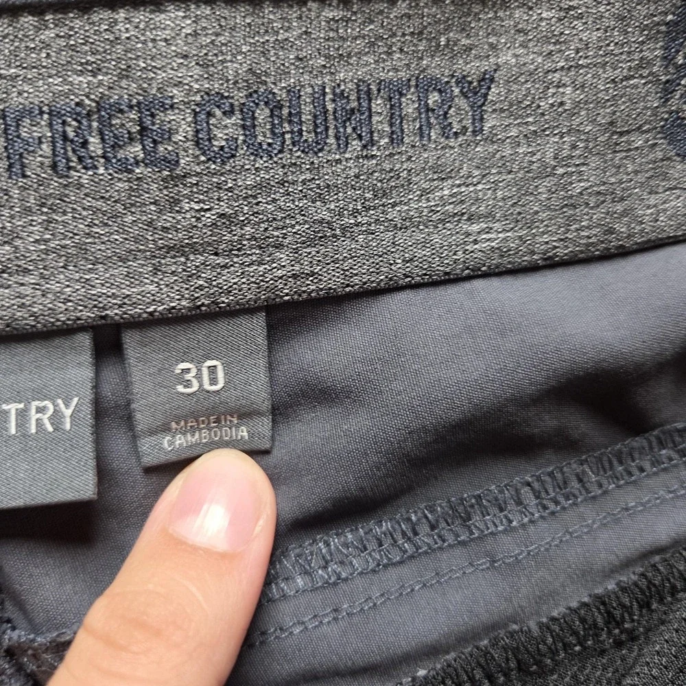 Free Country Shorts Mens 30 Gray Adjustable Waist Belt Hiking Microfiber Outdoor